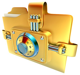 Image showing folder with combination lock