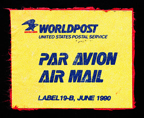 Image showing Stamp printed in US shows worldpost airmail