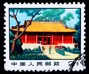 Image showing Stamp printed in China shows a sacred place of the revolution