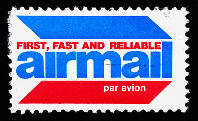 Image showing Stamp printed in US shows airmail