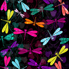 Image showing Seamless dark colorful pattern