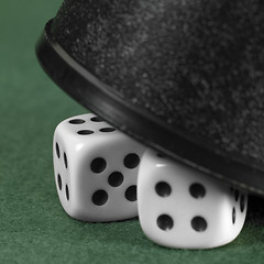 Image showing gambling tension with hidden dice