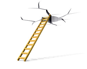 Image showing ladder in a crack