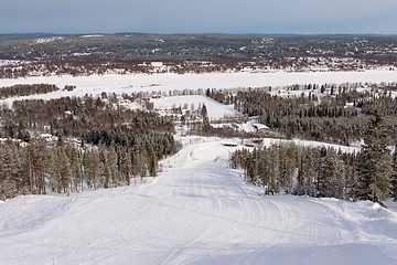Image showing Slope on the skiing resort Rovaniemi, Finland