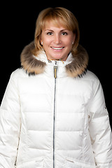 Image showing portrait of a beautiful girl in a winter jacket