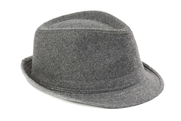 Image showing Stylish gray fedora hat