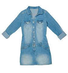 Image showing Womens blue denim dress