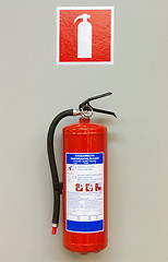 Image showing Red fire extinguisher