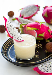 Image showing Lychee and Dragon fruit smoothie