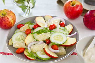 Image showing Apple with Grapefruit and tomato salad
