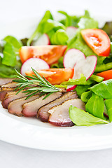 Image showing Smoked duck salad