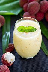 Image showing Lychee and pineapple smoothie