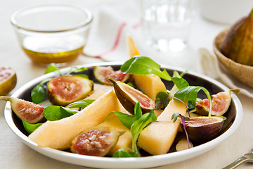 Image showing Fig with Melon and almond salad