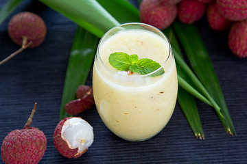 Image showing Lychee and pineapple smoothie