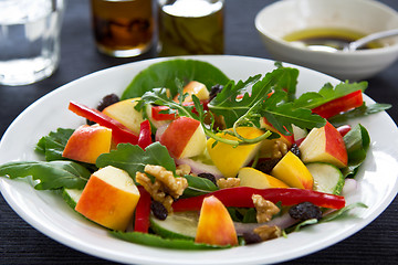 Image showing Apple with walnut and rocket salad