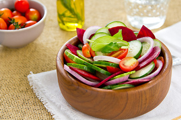 Image showing Beetroot with cucumber and tomato salad