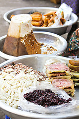 Image showing Burmese's dessert in a market