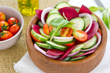 Image showing Beetroot with cucumber and tomato salad