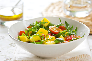 Image showing Mango with Pomegranate and rocket salad