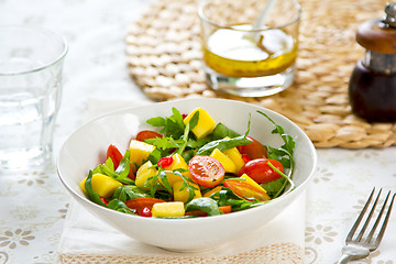 Image showing Mango with Pomegranate and rocket salad