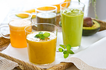 Image showing Varieties of Fruits smoothie 