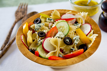 Image showing  Farfalle with Blue cheese salad