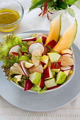 Image showing Apple with Grapefruit and melon salad