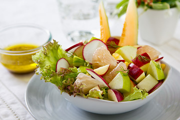 Image showing Apple with Grapefruit and melon salad