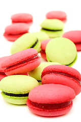 Image showing Colorful french macaroons.