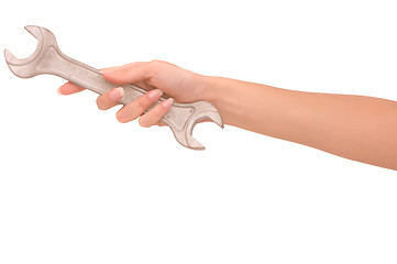 Image showing big spanner in the hand