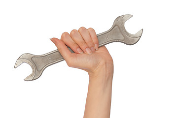 Image showing big spanner in the hand