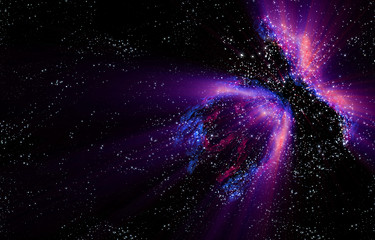 Image showing lights in the black space of the galaxy