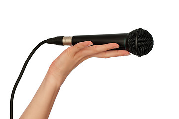 Image showing microphone for interview