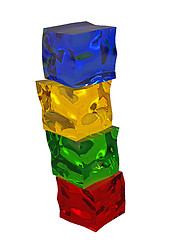 Image showing Different colored cube jellies