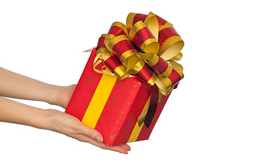 Image showing gift with yellow bow