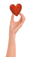 Image showing red heart in the hand