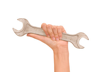 Image showing big spanner in the hand