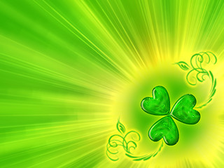 Image showing Glowing clover background