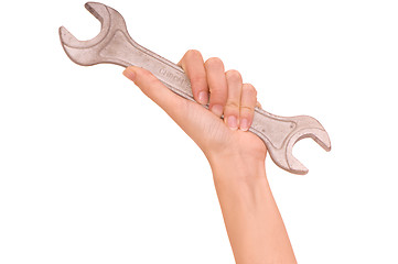 Image showing big spanner in the hand