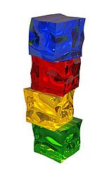 Image showing Different colored cube jellies