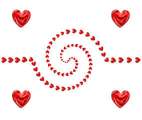 Image showing spiral of red hearts