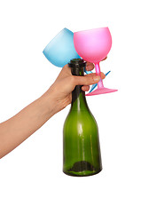 Image showing colored wine glasses