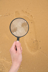 Image showing exploration footprint on the sand