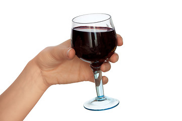 Image showing glass with red wine