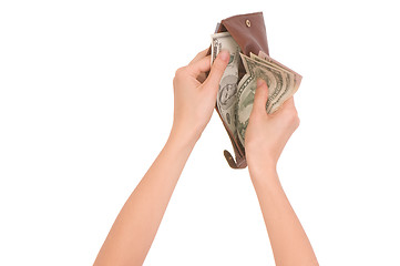Image showing Woman taking money