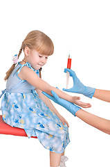 Image showing doctor taking a blood from a child