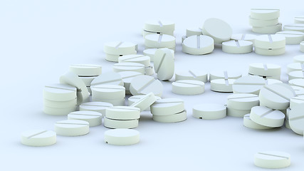 Image showing set of pills for treatment people