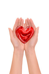 Image showing red heart in the hand