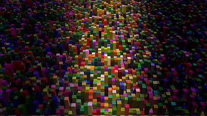 Image showing View from above of colored objects