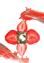 Image showing sweet strawberry in the water